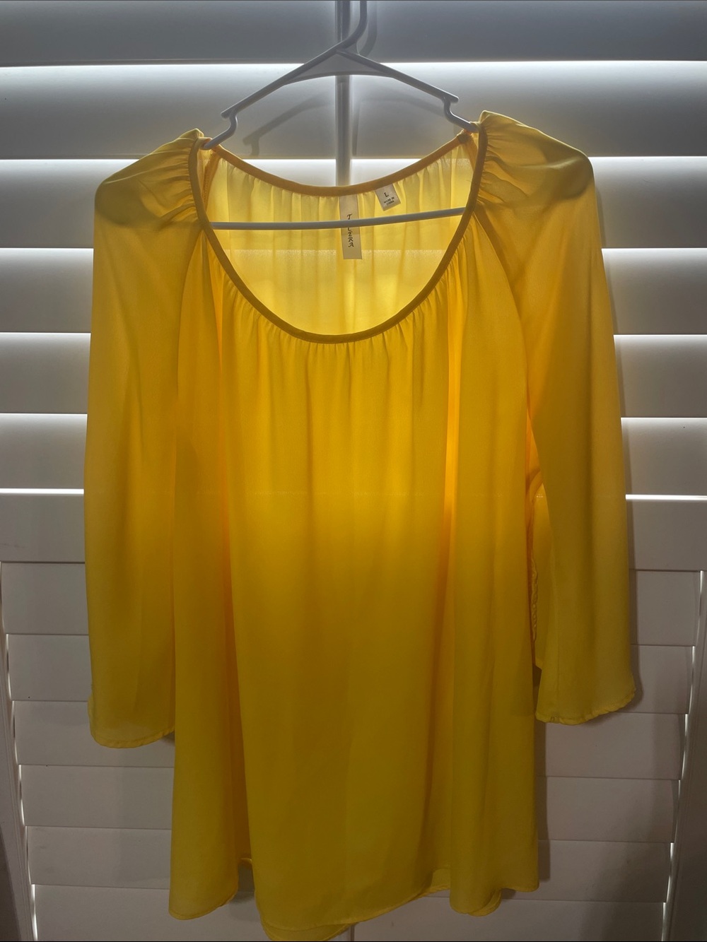 Tacera Sunny Yellow Peasant Tunic